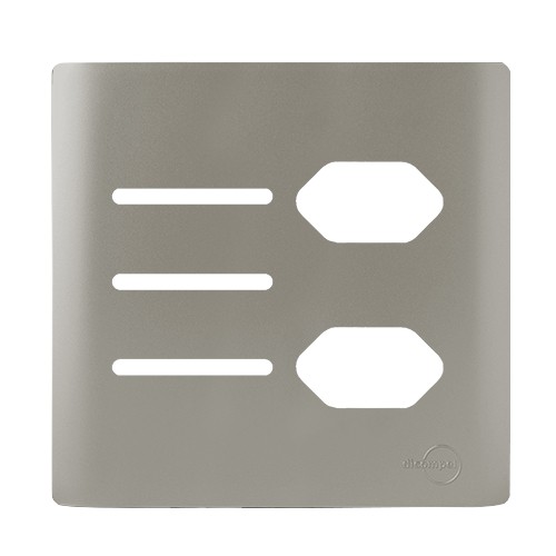 PLACA P/ 3 INTERRUPTORES + 2 TOMADAS C/ SUPORTE 4X4 -NOVARA AÇO