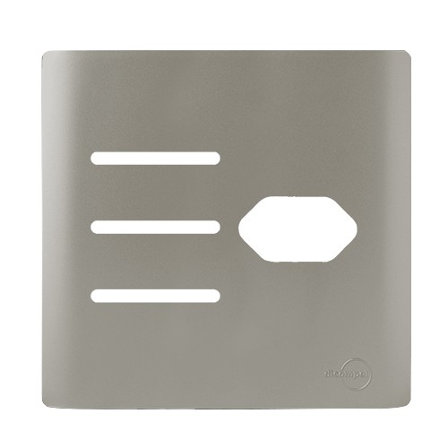 PLACA P/ 3 INTERRUPTORES + TOMADA C/ SUPORTE 4X4 - NOVARA AÇO