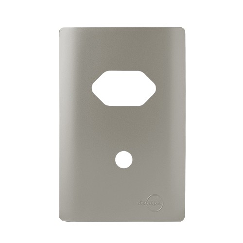 PLACA P/ 1 TOMADA + FURO  4X2 -  NOVARA AÇO