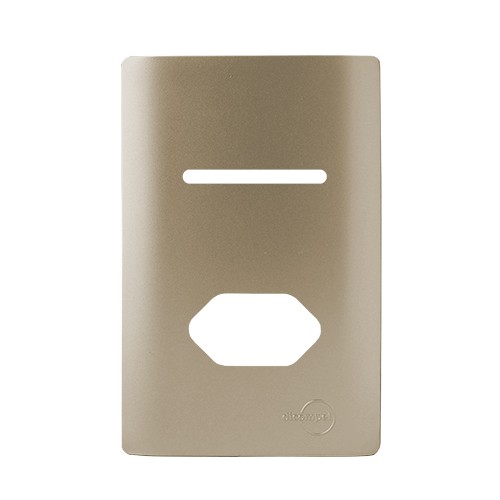 PLACA P/ 1 INTERRUPTOR  + TOMADA COM SUPORTE 4X2 - NOVARA CHAMPANHE