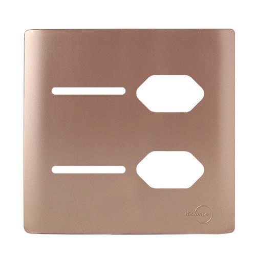PLACA P/ 2 INTERRUPTORES  + 2 TOMADAS  4X4 - NOVARA OURO ROSE