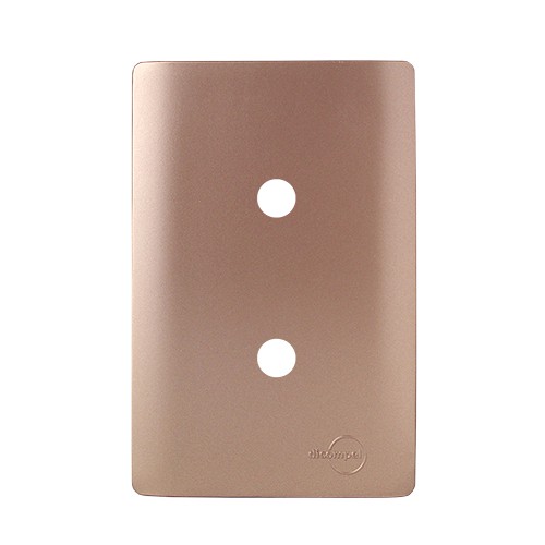 PLACA FURO DUPLO COM SUPORTE 4X2 - DICOMPEL NOVARA OURO ROSE
