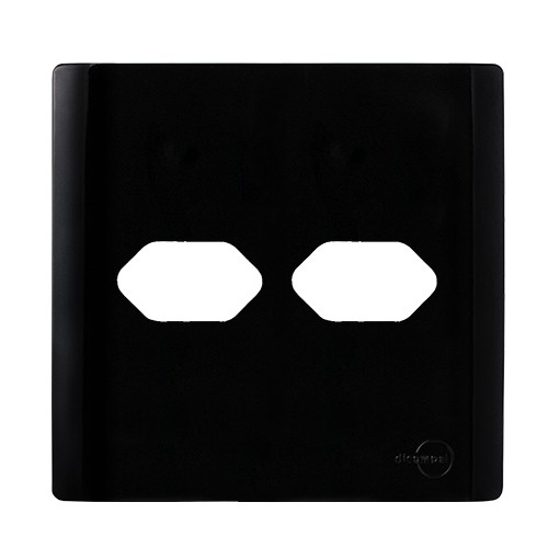 PLACA P/ 2 TOMADAS  4X4 - NOVARA PRETO BRILHANTE