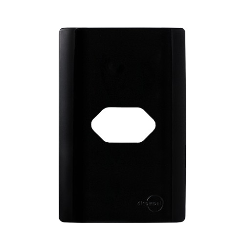 PLACA P/ 1 TOMADA COM SUPORTE 4X2 - NOVARA PRETO BRILHANTE