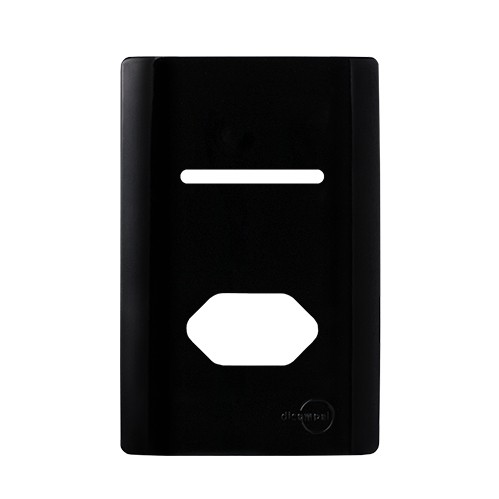 PLACA P/ 1 INTERRUPTOR + TOMADA 4X2 - NOVARA PRETO BRILHANTE