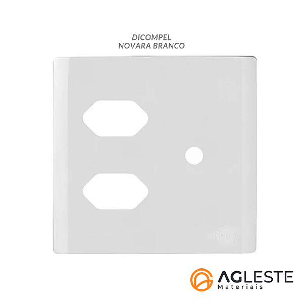 PLACA P/ 2 TOMADAS + FURO 4X4 - NOVARA BRANCO