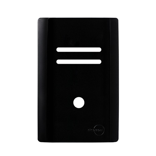 PLACA P/ 2 INTERRUPTORES + FURO C/ SUPORTE 4X2 - NOVARA PRETO BRILHANTE