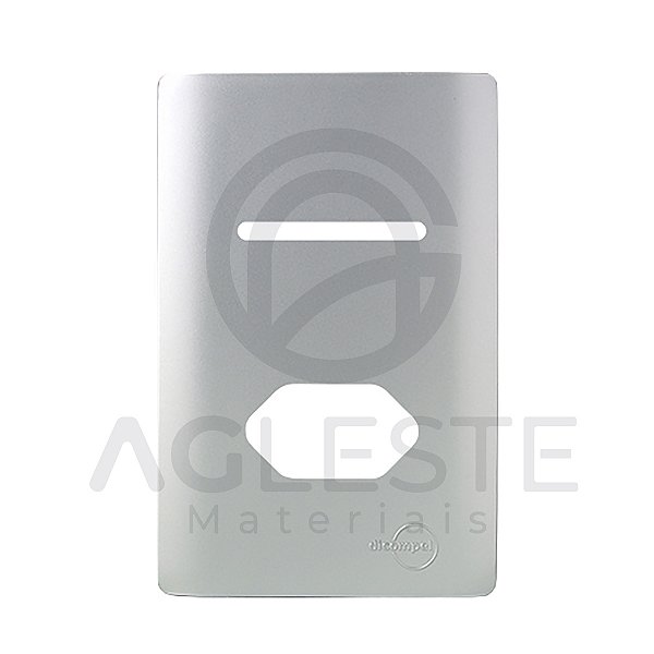 PLACA P/ 1 INTERRUPTOR + TOMADA COM SUPORTE 4X2 - DICOMPEL N