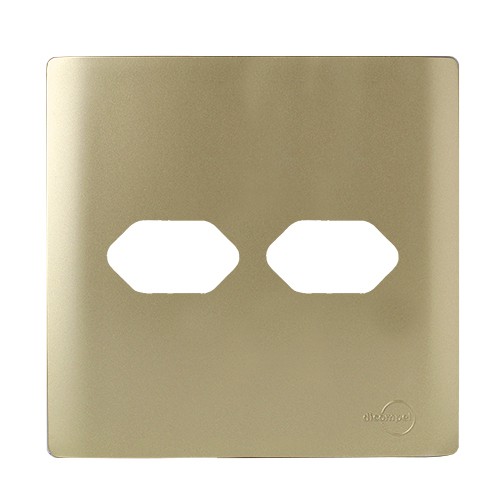 PLACA P/ 2 TOMADAS HORIZONTAL COM SUPORTE 4X4 - NOVARA DOURADO