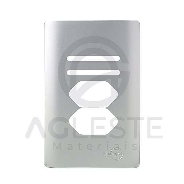 PLACA P/2 INTERRUPTORES HORI. +2 TOMADAS COM SUPORTE 4x2