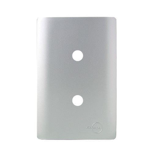 PLACA FURO DUPLO COM SUPORTE 4X2 - DICOMPEL NOVARA PRATA