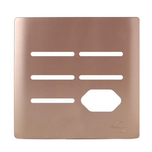 PLACA P/ 5 INTERRUPTORES +  TOMADA COM SUPORTE 4X4 - NOVARA OURO ROSE