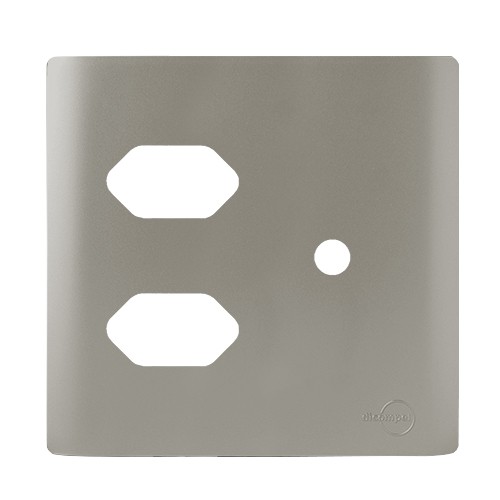 PLACA P/ 2 TOMADAS + FURO C/ SUPORTE 4X4 - NOVARA AÇO