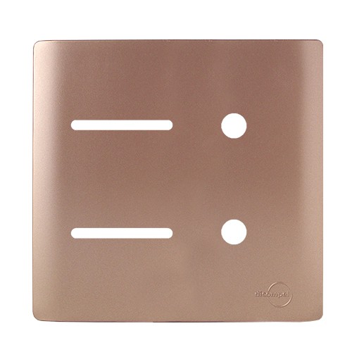 PLACA P/ 2 INTERRUPTORES + 2 FUROS COM SUPORTE 4X4 NOVARA  OURO ROSE