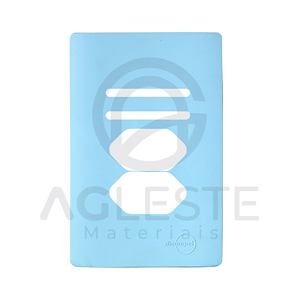 PLACA P/ 2 INTERRUPTORES 4X2 - DICOMPEL NOVARA AZUL CELESTE
