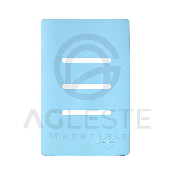 PLACA P/ 3 INTERRUPTORES 4X2 - NOVARA AZUL CELESTE