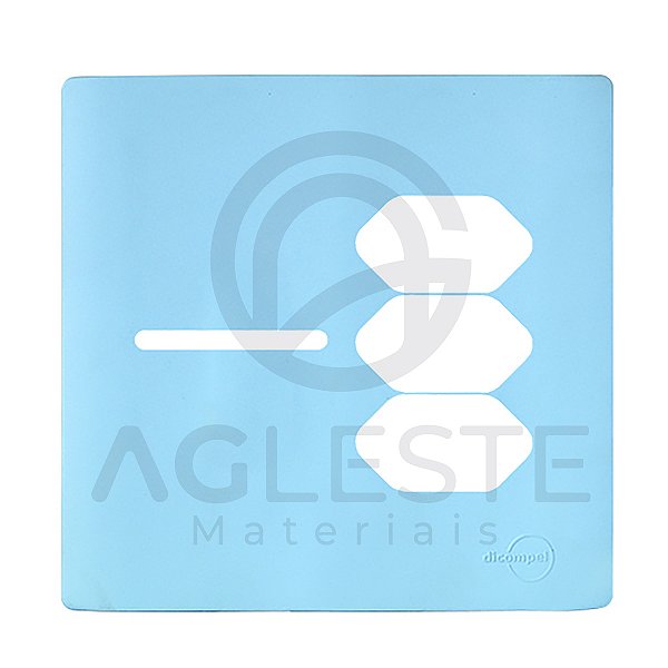 PLACA P/ 1 INTERRUPTOR + 3 TOMADAS 4X4 - NOVARA AZUL CELESTE