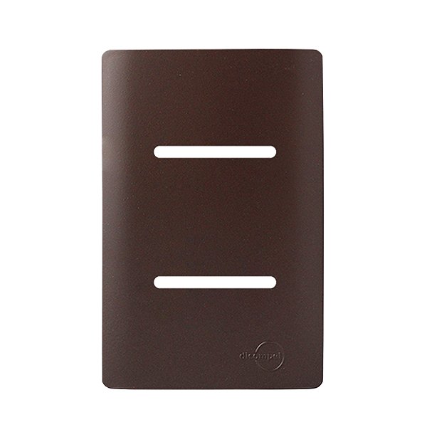 PLACA P/ 2 TECLAS HORI. C/SUPORTE 4X2 - NOVARA MARROM FOSCO