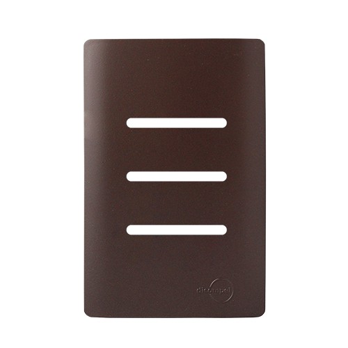 PLACA P/ 3 INTERRUPTORES HORIZONTAL COM SUPORTE 4X2 - NOVARA MARROM FOSCO