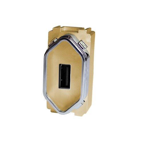 MODULO ENTRADA USB 2.0 - NOVARA DOURADO CROMADO