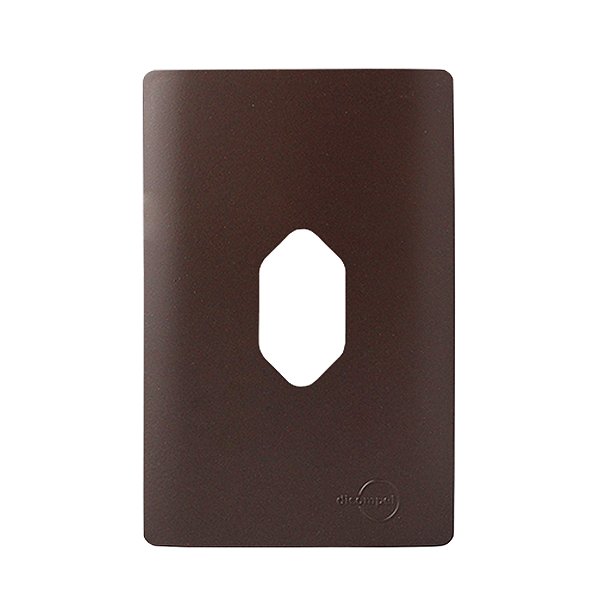 PLACA P/ 1 TOMADA VERTICAL COM SUPORTE 4X2 -NOVARA MARROM .F