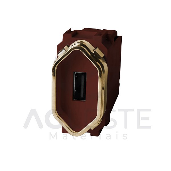 MODULO USB 2.0 - DICOMPEL NOVARA MARROM FOSCO GOLD