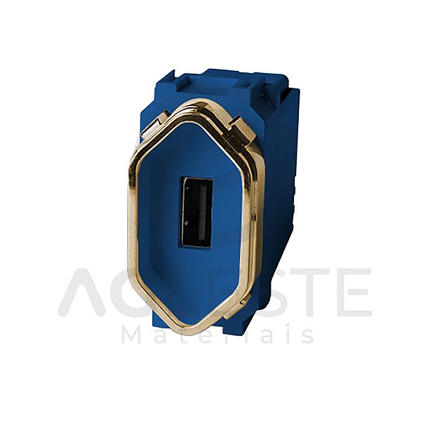 MODULO USB 2.A - DICOMPEL NOVARA AZUL FOSCO GOLD