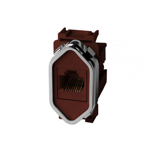 MODULO RJ45 ( INTERNET ) - NOVARA MARROM FOSCO CROMADO