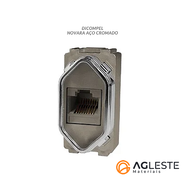 MODULO RJ45 ( INTERNET ) - DICOMPEL NOVARA AÇO CROMADO