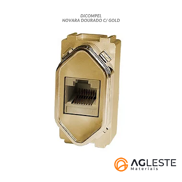 MODULO RJ45 ( INTERNET ) - DICOMPEL NOVARA DOURADO GOLD