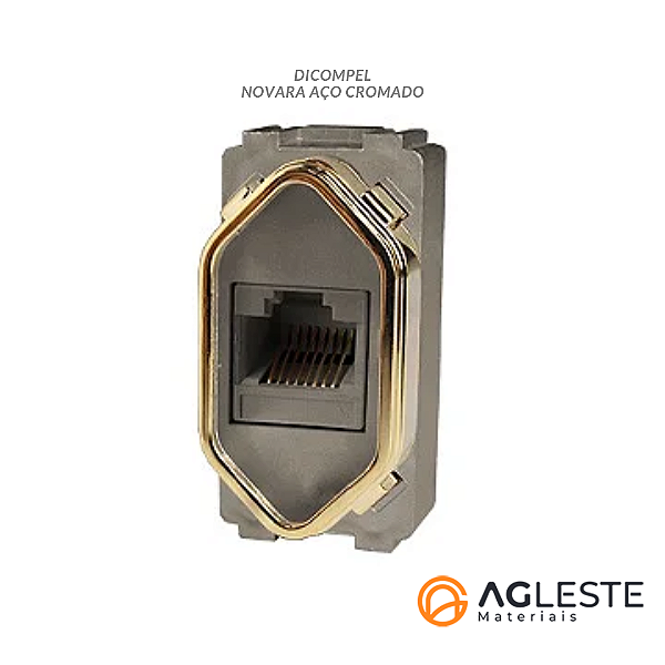 MODULO RJ45 ( INTERNET ) - DICOMPEL NOVARA AÇO GOLD