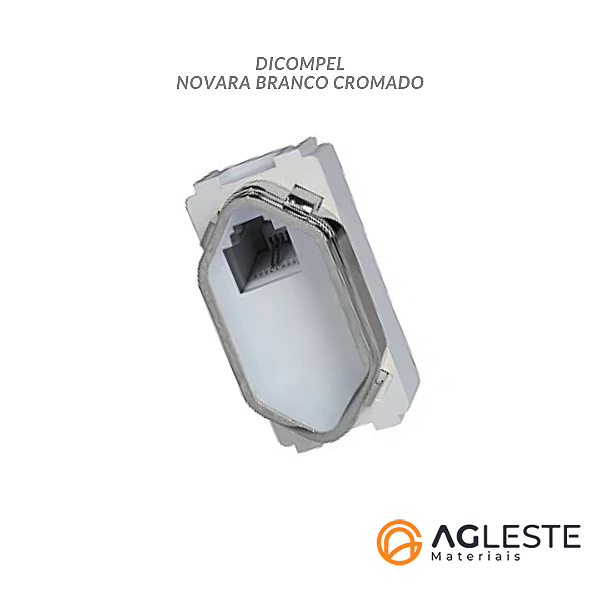 MODULO RJ11 ( TELEFONE ) - DICOMPEL NOVARA PRATA CROMADO