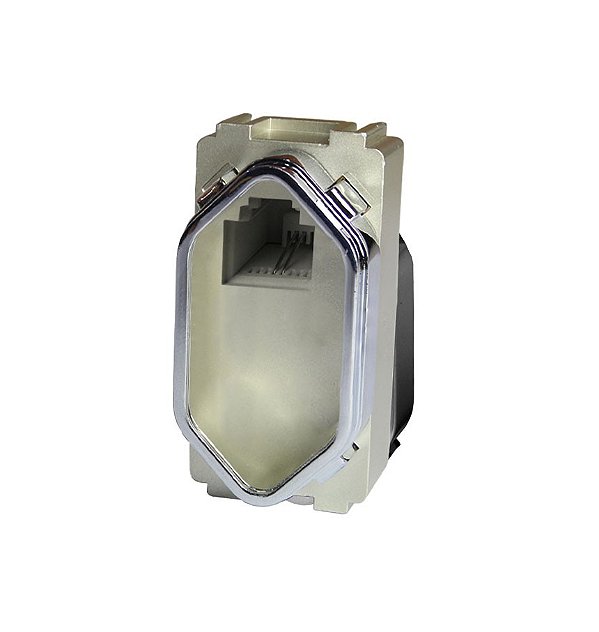 MODULO RJ11 ( TELEFONE ) - DICOMPEL NOVARA CHAMPANHE CROMADO