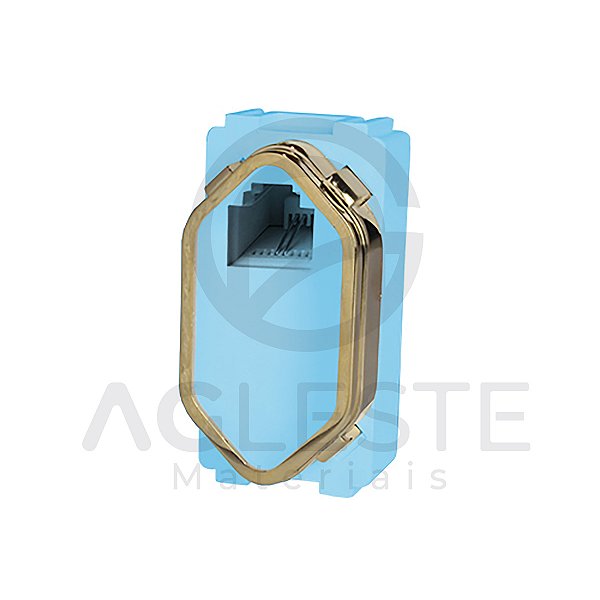 MODULO RJ11 ( TELEFONE ) - DICOMPEL NOVARA AZUL CELESTE GOLD
