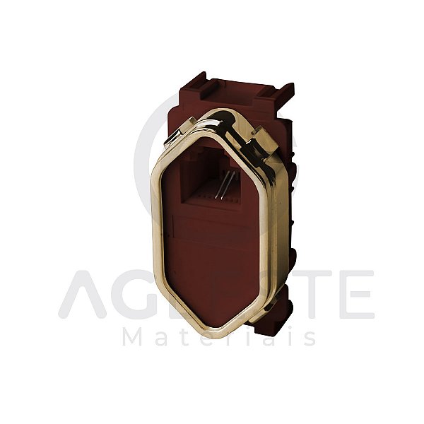 MODULO RJ11 ( TELEFONE ) - DICOMPEL NOVARA MARROM FOSCO GOLD