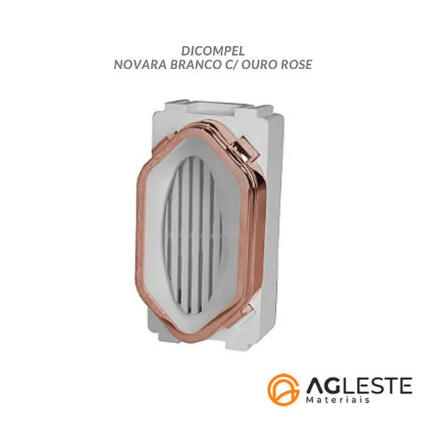 MODULO CIGARRA BIVOLT (SOM)  - NOVARA BRANCO C/ OURO ROSE