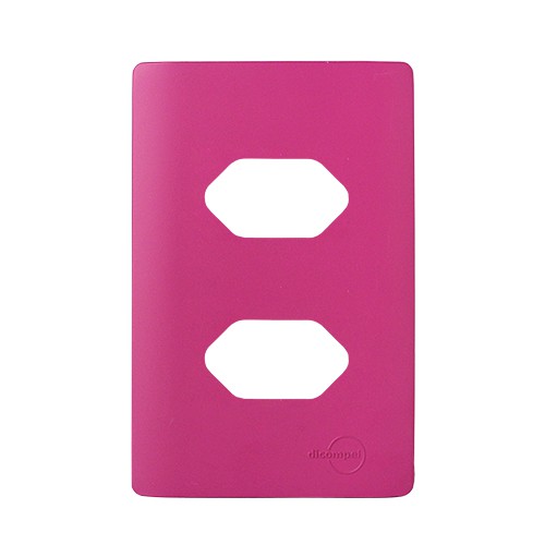 PLACA P/ 2 TOMADAS HORIZONTAIS COM SUPORTE 4X2 - NOVARA ROSA FOSCO