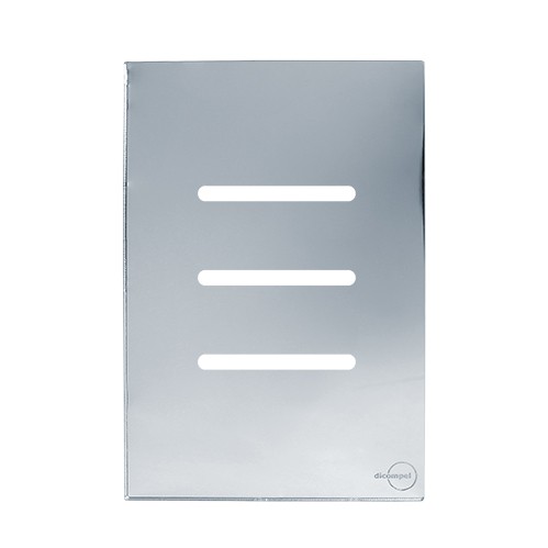 PLACA P/ 3 INTERRUPTORES HORIZONTAL C/ SUPORTE 4X2 -NOVARA GLASS ESPELHADA