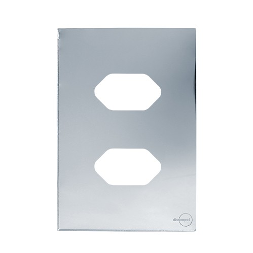 PLACA P/ 2 TOMADAS SEPARADAS C/ SUPORTE 4X2 - NOVARAGLASS ESPELHADA