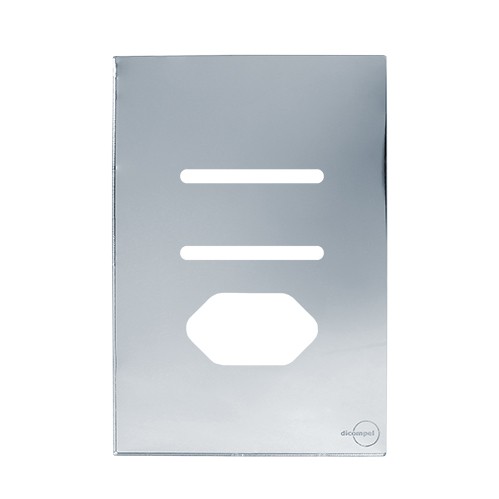 PLACA P/ 2 INTERRUPTORES + TOMADA COM SUPORTE 4X2 - NOVARA GLASS ESPELHADA