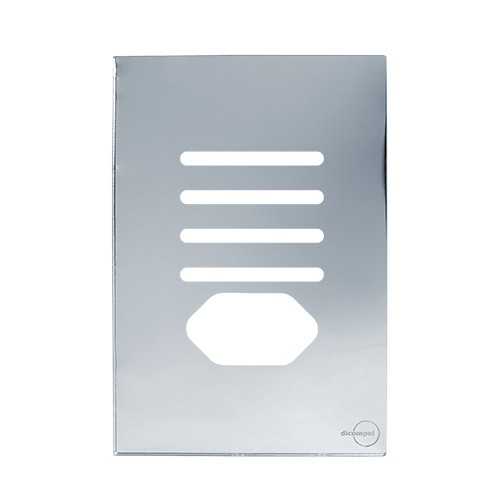 PLACA P/ 4 INTERRUPORES +TOMADA C/ SUPORTE (ESPECIAL) 4X2 - NOVARA GLASS ESPELHADA