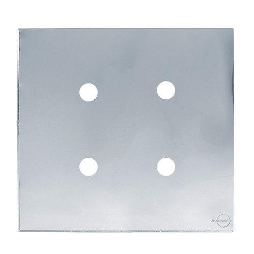 PLACA COM 4 FUROS COM SUPORTE 4X4 - NOVARA GLASS ESPELHADA