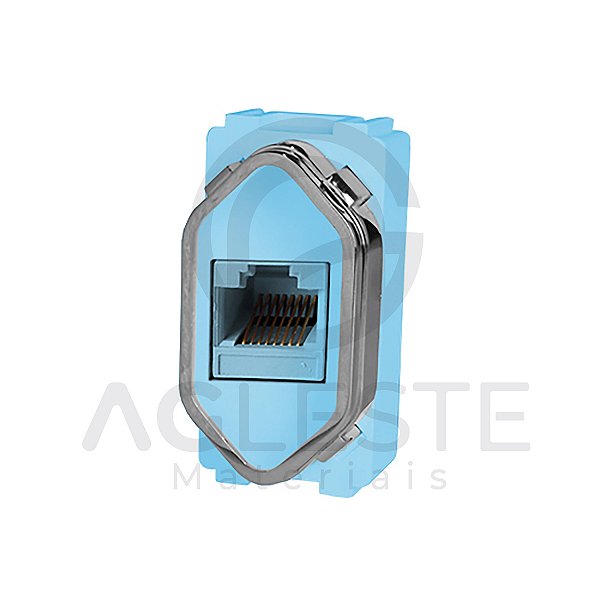 MODULO RJ45 ( INTERNET ) - NOVARA AZUL CELESTE CROMADO