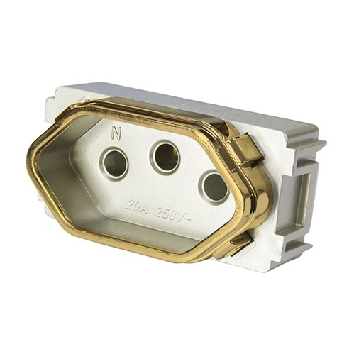 MODULO TOMADA 20A - DICOMPEL NOVARA CHAMPANHE GOLD