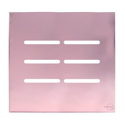 PLACA P/ 6 INTERRUPTORES COM SUPORTE 4X4 - NOVARA GLASS OURO ROSE