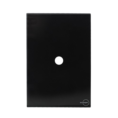 PLACA FURO COM SUPORTE 4X2 - NOVARA GLASS PRETO BRILHANTE