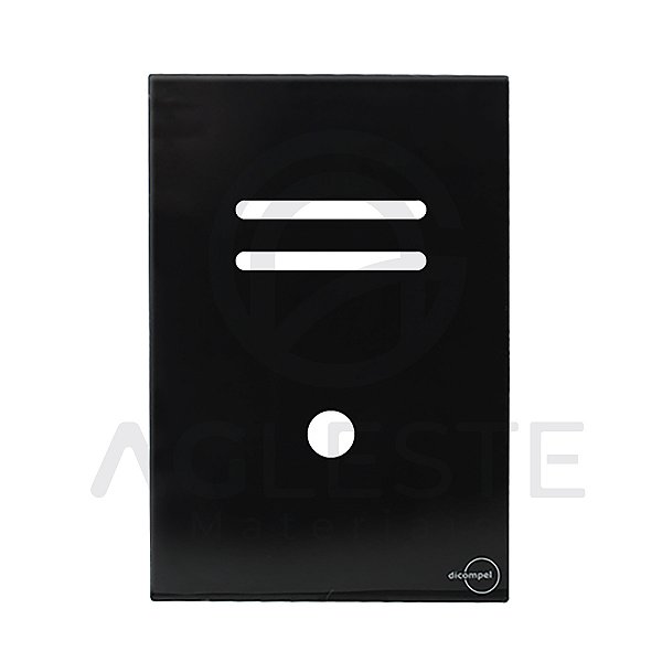 PLACA P/ 2 TECLAS + FURO C/SUP.4X2 - GLASS PRETO BRILHANTE