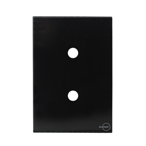 PLACA COM 2 FUROS COM SUPORTE 4X2 - GLASS PRETO BRILHANTE