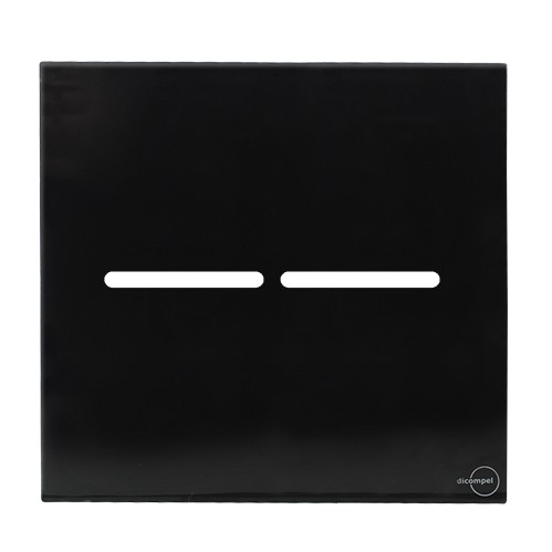 PLACA P/ 2 INTERRUPTORES COM SUPORTE 4X4 - NOVARA GLASS PRETO BRILHANTE