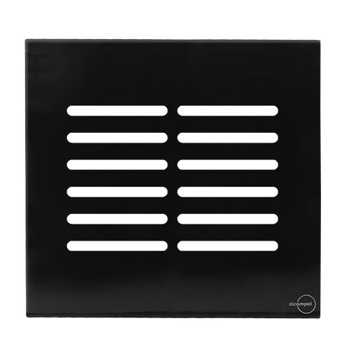 PLACA 12 INTERRUPTORES C/ SUPORTE (ESPECIAL) 4X4 -NOVARA  GLASS PRETO BRILHANTE